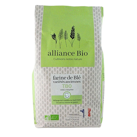 Alliance Bio French Organic Stone Ground Semi Whole Ancient Wheat Flour T80