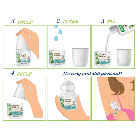 Douce Nature - French Organic Aloe Vera Roll On Deodorant Eco-Refill