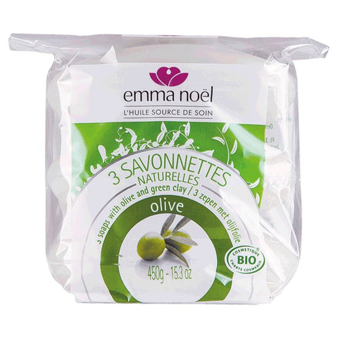 Emma Noel - Set of 3 Organic Soaps with Olive & Green Clay