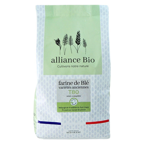 Alliance Bio - French 100% Organic Stone-Ground Semi-Whole Ancient Wheat Flour T80