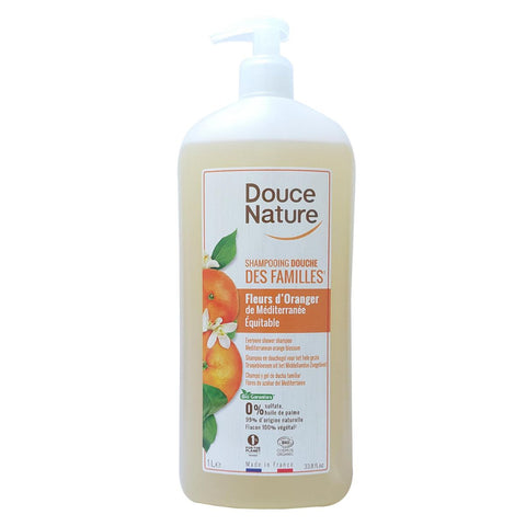 Douce Nature - French Organic 2 in 1 Everyone Shower Shampoo | Mediterranean Organic Orange Blossom