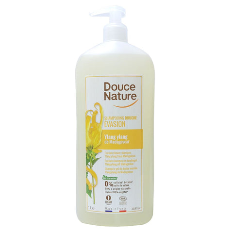 Douce Nature - French Organic 2 in 1 Evasion Shower Shampoo | Organic Ylang Ylang from Madagascar
