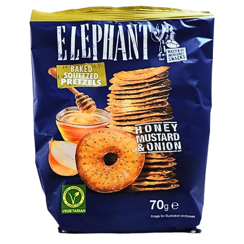 Elephant Baked Squeezed Pretzels with Honey Mustard