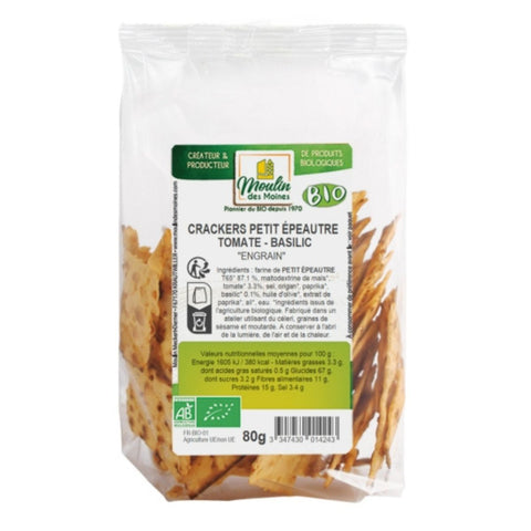 Moulin des Moines Organic Einkorn Crackers with Tomato & Basil