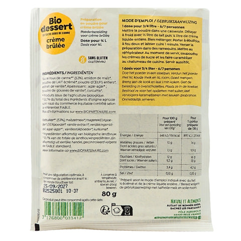 Nat-ali - French Organic Gluten-Free No-Bake Crème Brûlée Mix