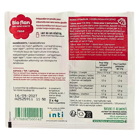 Nat-ali - French Organic & Gluten Free Unsweetened No-Bake Flan Mix – Rose Flavor