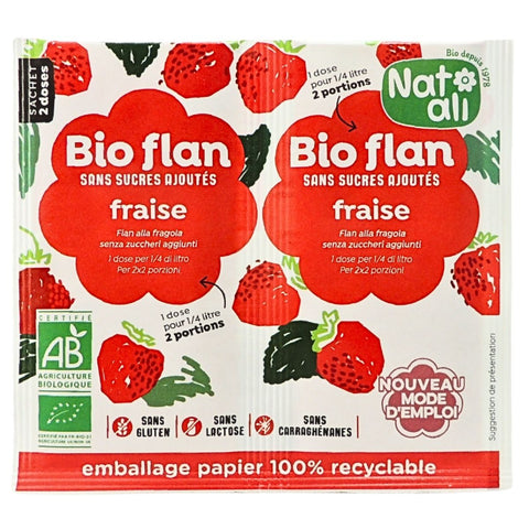Nat-ali French Organic & Gluten Free Unsweetened No-Bake Flan Mix – Strawberry Flavor
