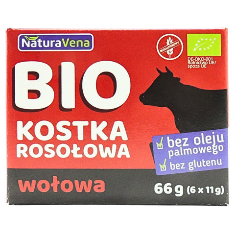 NaturaVena Organic Gluten-Free Beef Stock Cubes without Palm Oil 