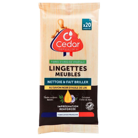 O'Cedar - French Wood Furniture Cleaning Wipes with Flaxseed Oil Black Soap