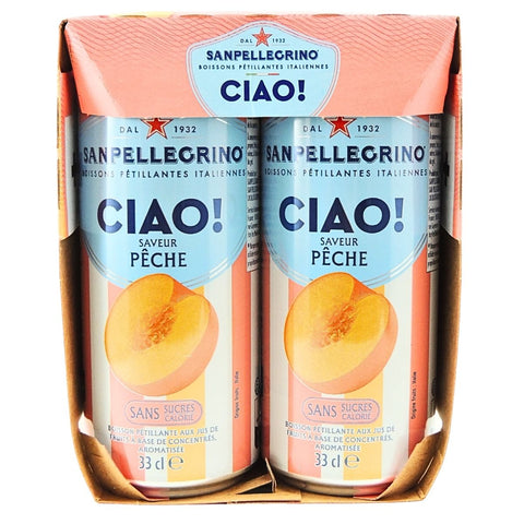 SANPELLEGRINO -  Italian Ciao! Peach Flavoured Sparkling Beverage